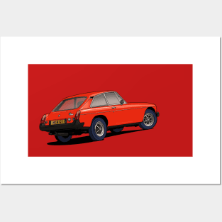 1975 MGB GT classic British sports car Posters and Art